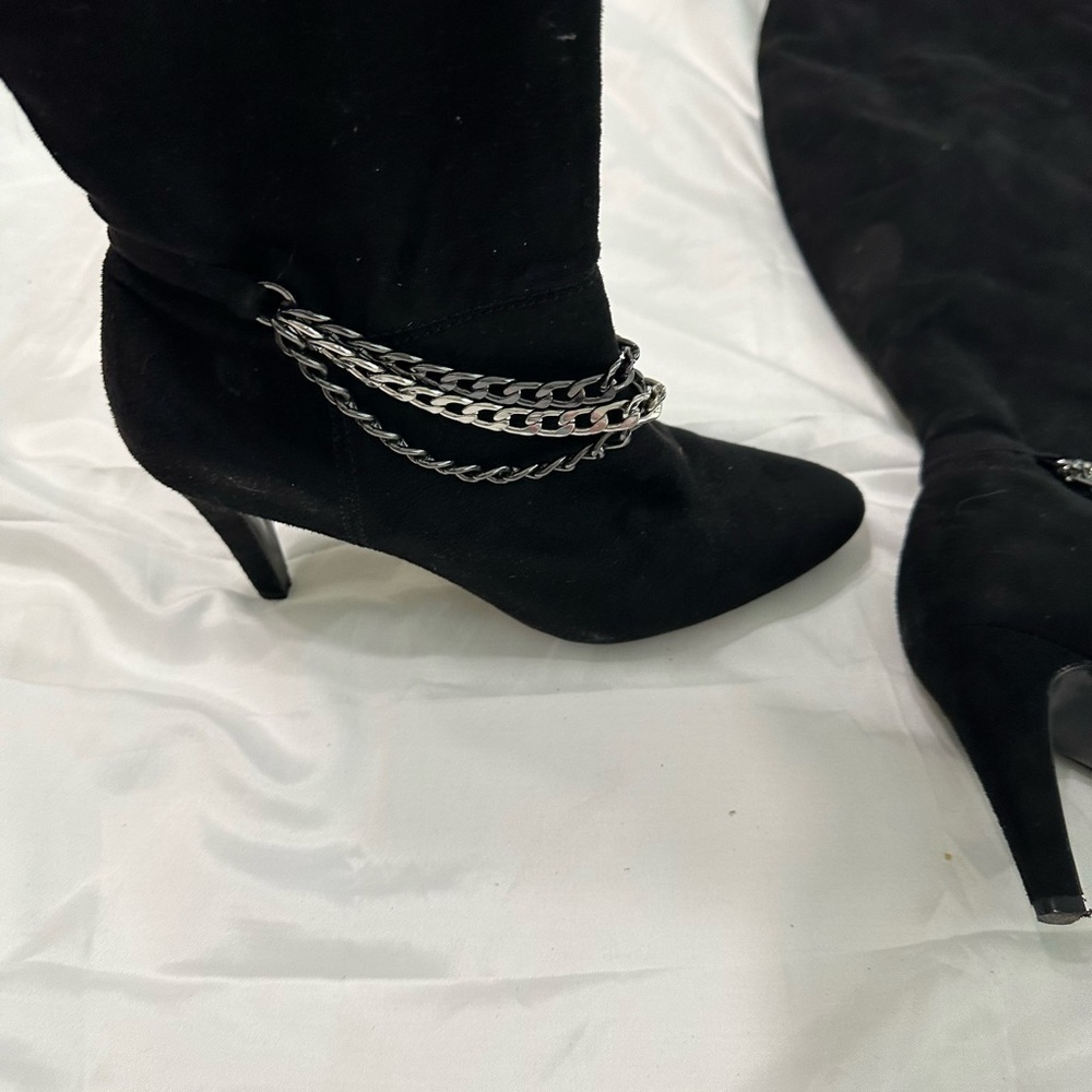 Velvet heart chained black boots size 9.5 - Picture 3 of 13